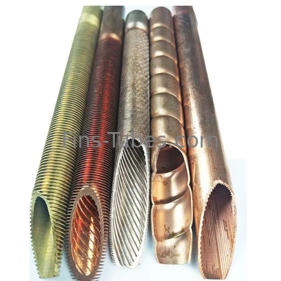comprar DELLOK tubo de barbatana baixa de cobre com ranhuras internas para trocador de calor e arrefecedor de ar online manufacture